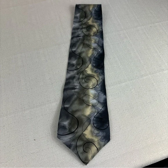 J. Garcia Silk‎ Tie, Emerging Elephant Collection Twenty-Eight, Grey/Cream Swirl - Picture 8 of 9